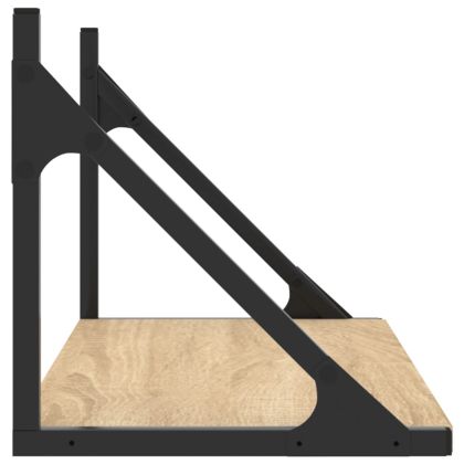 Стенни рафтове 2 бр сонома дъб 60x25x25,5 см инженерно дърво