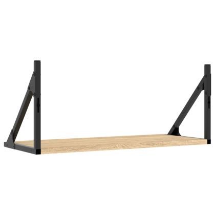 Стенни рафтове 2 бр сонома дъб 60x25x25,5 см инженерно дърво