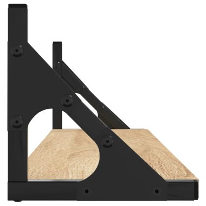 Стенни рафтове, 2 бр., дъб сонома, 80x15x15,5 см, инженерно дърво