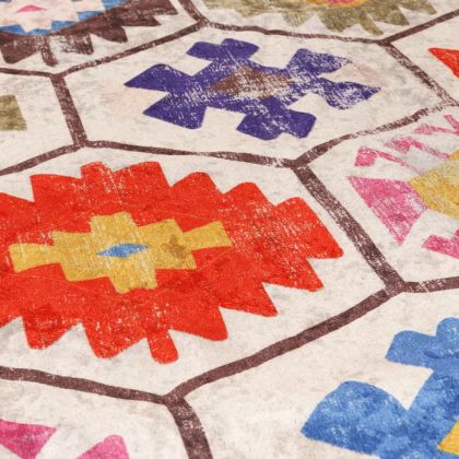 Перящ се килим многоцветен 80x300 см противоплъзгащ