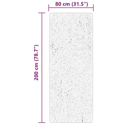 Килим HUARTE с къс косъм, мек и миещ се, черен, 80x200 см