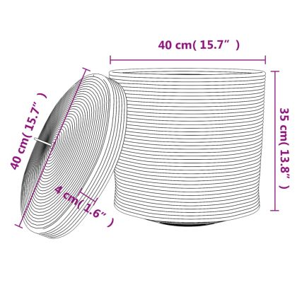 Кош за съхранение с капак кафяво и бяло Ø40x35 см памук