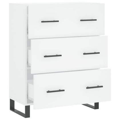 Сайдборд, бял, 69,5x34x90 см, инженерно дърво