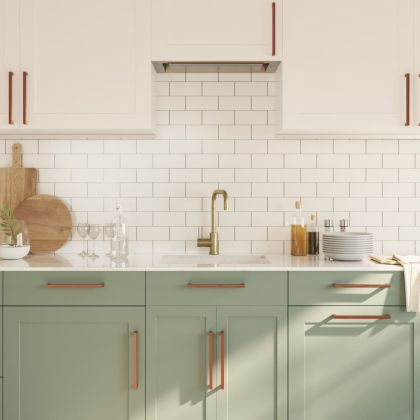 Дръжки за шкафове, 20 бр, бронз, 224 мм, неръждаема стомана