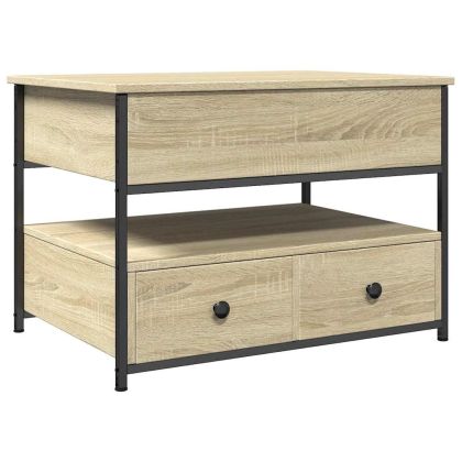 Кафе маса, сонома дъб, 70x50x50 см, инженерно дърво и метал