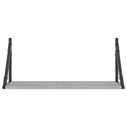 Стенни рафтове 2 бр сив сонома 60x25x25,5 см инженерно дърво