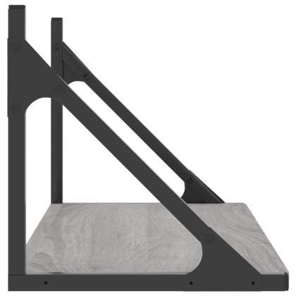 Стенни рафтове 2 бр сив сонома 60x25x25,5 см инженерно дърво