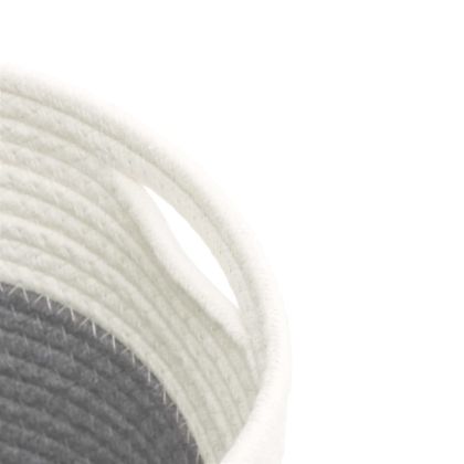 Кош за съхранение, 2 бр, сиво и бяло, Ø24x18 см, памук