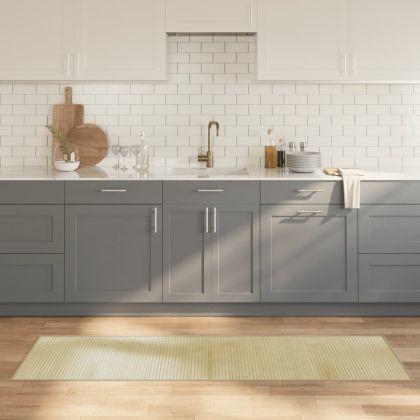 Килим, правоъгълен, натурален, 60x200 см, бамбук