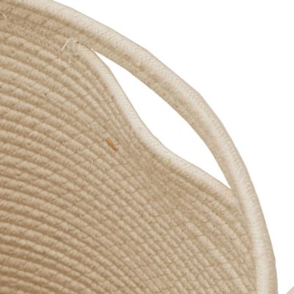 Кош за съхранение с капак черно и бежово Ø37x50 см памук