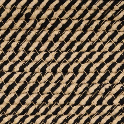 Кош за съхранение с капак черно и бежово Ø37x50 см памук