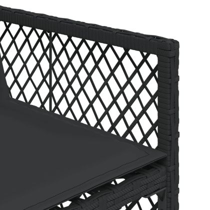 Градински комплект с възглавници 11 части полиратан черен