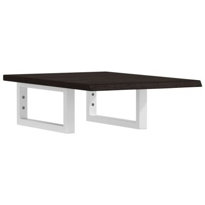 Стенен рафт за мивка, стомана и масивно дърво дъб