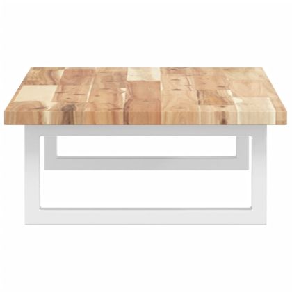 Стенен рафт за мивка, стомана и масивно дърво акация