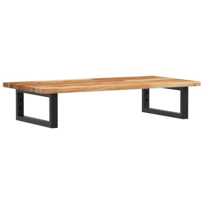 Стенен рафт за мивка, стомана и масивно дърво акация