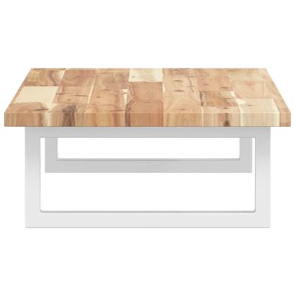 Стенен рафт за мивка, стомана и масивно дърво акация