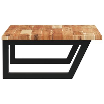 Стенен рафт за мивка, стомана и масивно дърво акация