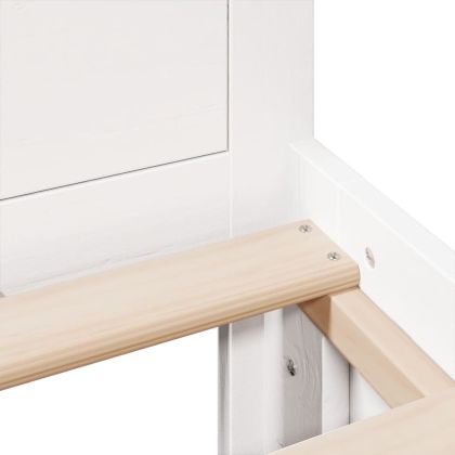 Рамка за легло без матрак с табла 200x200 см борово дърво масив