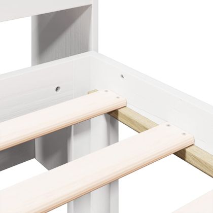 Легло с етажерка за книги, без матрак, 90x200 см, бор масив