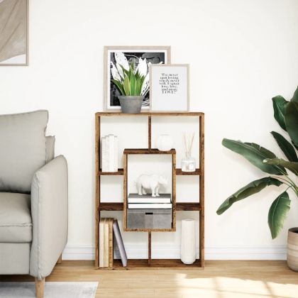 Библиотека, старо дърво, 63x20x90 см, инженерно дърво