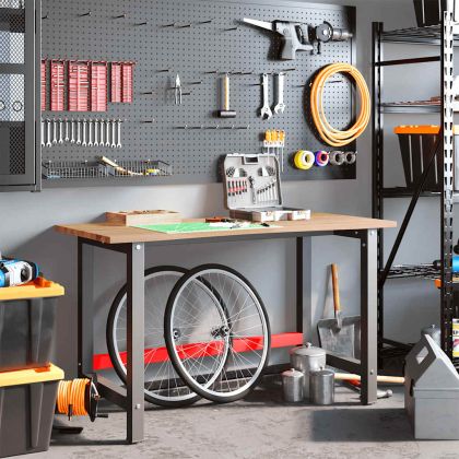 Работна маса светлокафяв 140x60x81,5 см дъб масив