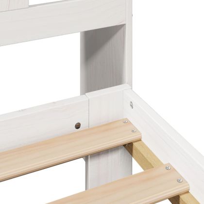 Легло с етажерка за книги, без матрак, 180x200 см, бор масив