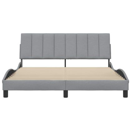 Рамка за легло без матрак Hanko, светлосива, 160x200 см, плат