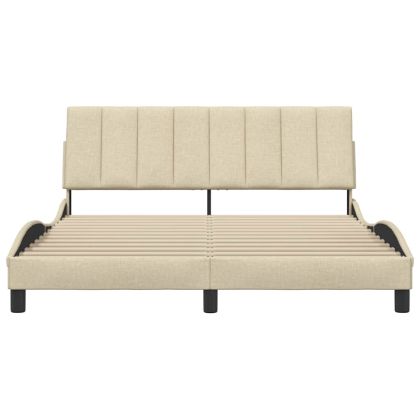 Рамка за легло без матрак Hanko, кремава, 160x200 см, плат