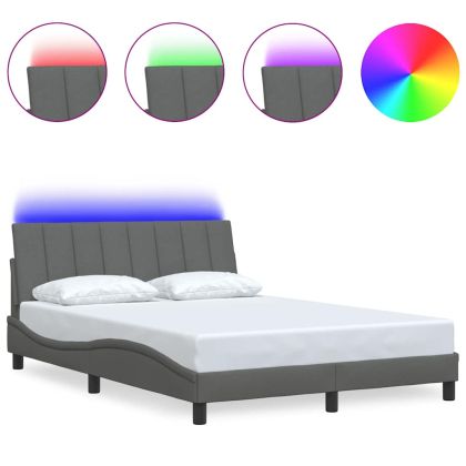 Рамка за легло без матрак Hanko, тъмносива, 140x200 см, плат