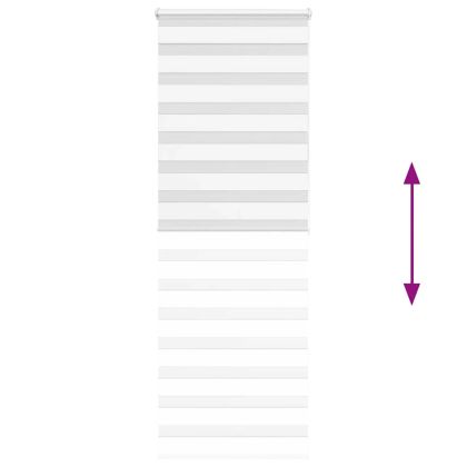 Зеброва щора бял 70x200 см ширина на плата 65,9 cm полиестер