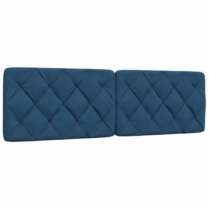 Рамка за легло без матрак, синя, 160x200 см, плат