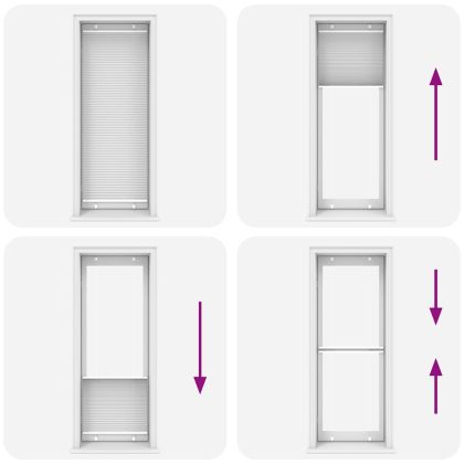 Плисирана щора Бяла 80x200 cm Ширина на плата 79,4 cm Полиестер