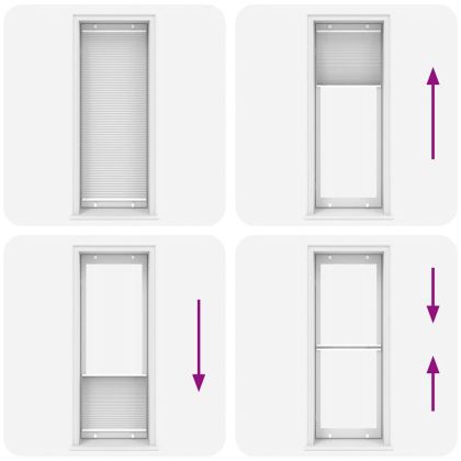 Плисирана щора Бяла 70x200 cm Ширина на плата 69,4 cm Полиестер