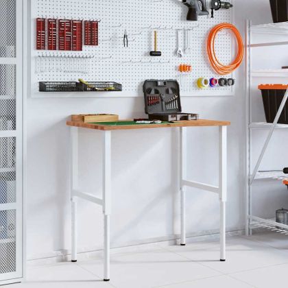 Работна маса светлокафява Дъб от масивна дървесина