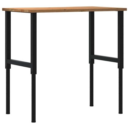 Работна маса светлокафява Дъб от масивна дървесина