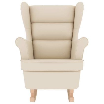 Люлеещ се стол бял 74x90x102 cm Linen