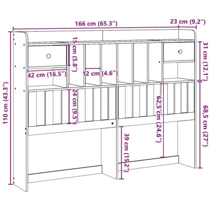 Горна табла с място за съхранение, 180 см, масивно дърво бор