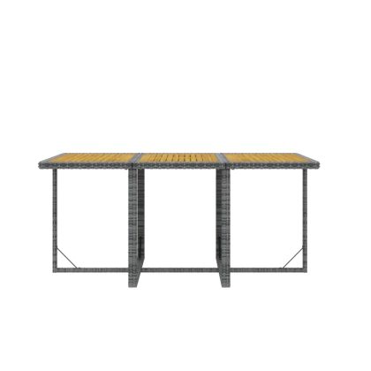 Градински трапезен комплект 7 части с възглавници полиратан сив