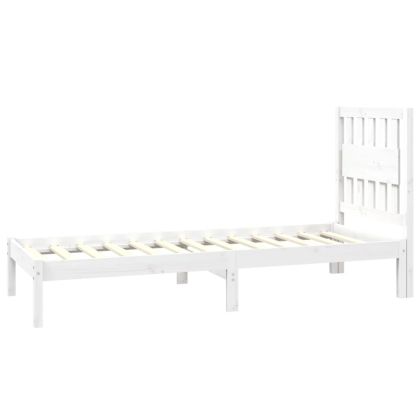 Рамка за легло, бяла, бор масив, 75x190 см, Small Single