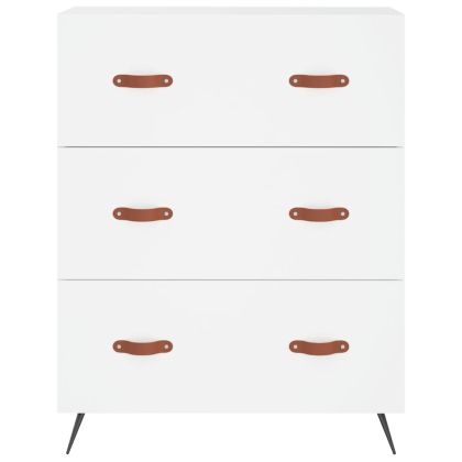 Висок шкаф, бял, 69,5x34x180 см, инженерно дърво