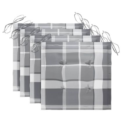 Сгъваеми градински столове с възглавници, 4 бр, тик масив