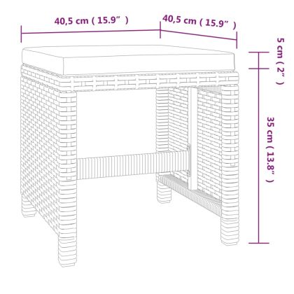 Градински трапезен комплект 9 части с възглавници сив полиратан