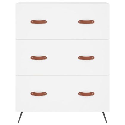 Висок шкаф, бял, 69,5x34x180 см, инженерно дърво