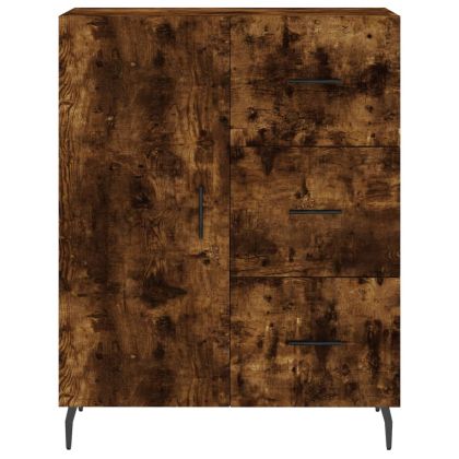 Висок шкаф, опушен дъб, 69,5x34x180 см, инженерно дърво