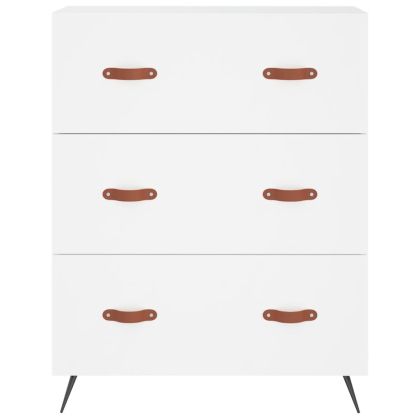 Висок шкаф, бял, 69,5x34x180 см, инженерно дърво