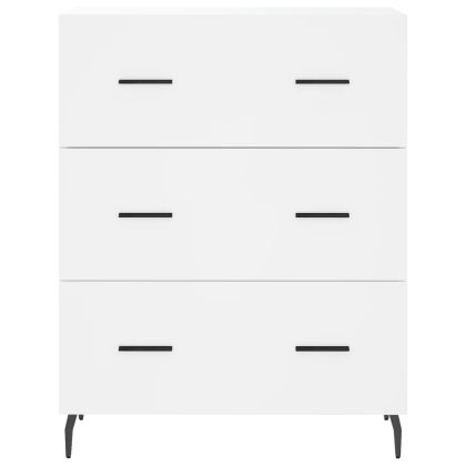 Висок шкаф, бял, 69,5x34x180 см, инженерно дърво