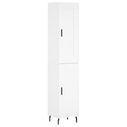 Висок шкаф, бял, 34,5x34x180 см, инженерно дърво