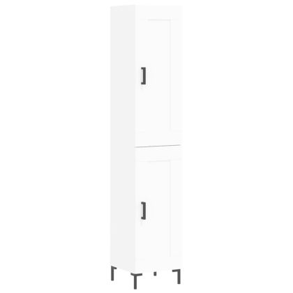 Висок шкаф, бял, 34,5x34x180 см, инженерно дърво