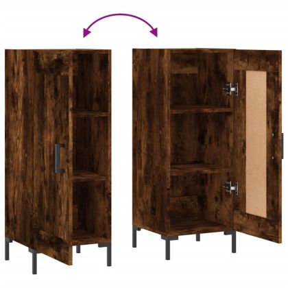 Сайдборд, опушен дъб, 34,5x34x90 см, инженерно дърво