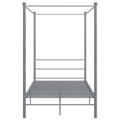 Рамка за легло с балдахин, сива, метал, 120x200 см